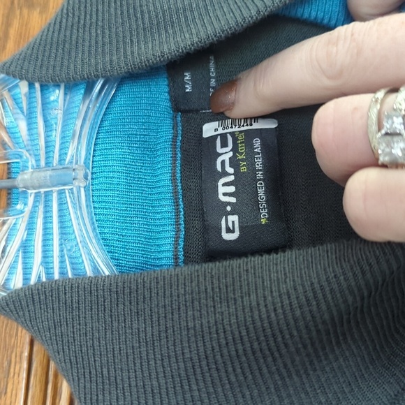 G Mac 100% Merino Wool Sports 3/4 Zip Mens Sweater Size Medium Abstract Print - Picture 2 of 7